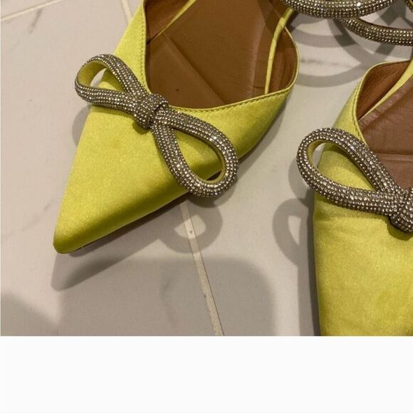 Bibi Lou For Anthropologie Sparkle Bow And Ankle Wrap Strap Flats Size 8 NWOT - Picture 2 of 5